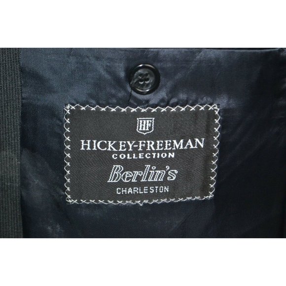 HICKEY FREEMAN Canterbury 2 BTN 100% Wool Sport Coat Blazer Size 42R Gray Stripe - Picture 7 of 8